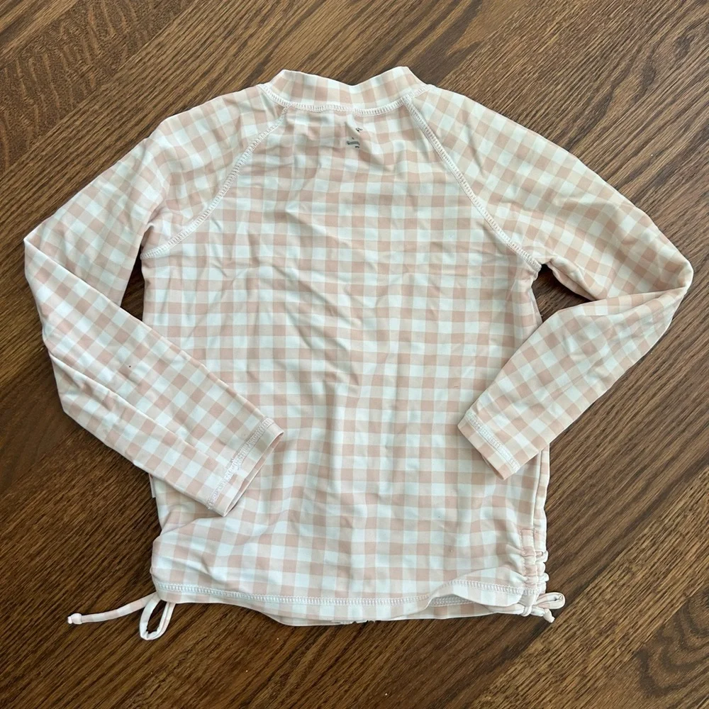 SwimZip Girls Rash Guard + Two Piece Bathing Suit Set UPF 50+ 4T Gingham Pink - Picture 6 of 6